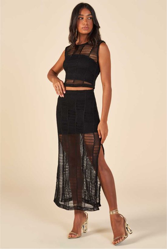 saia midi artesanal chic