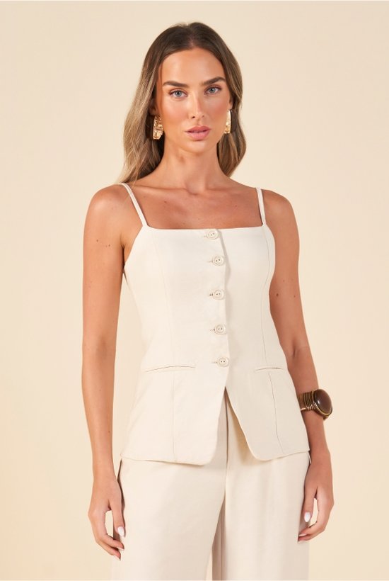 blusa longline alfaiataria frente