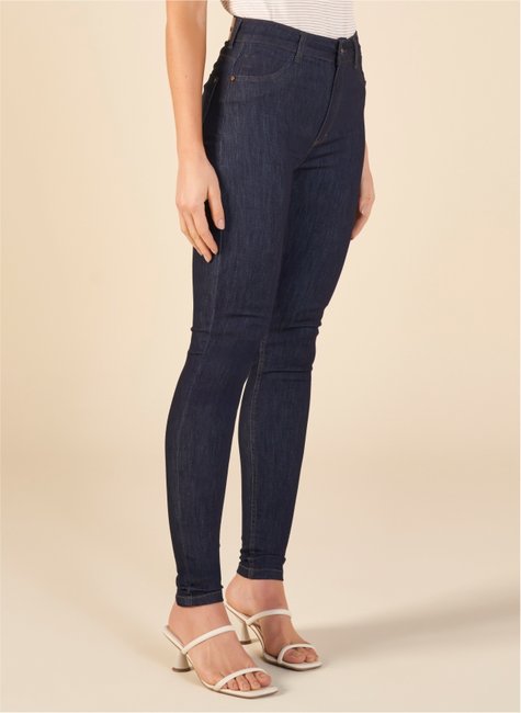 calca jeans escuro skinny triple dry