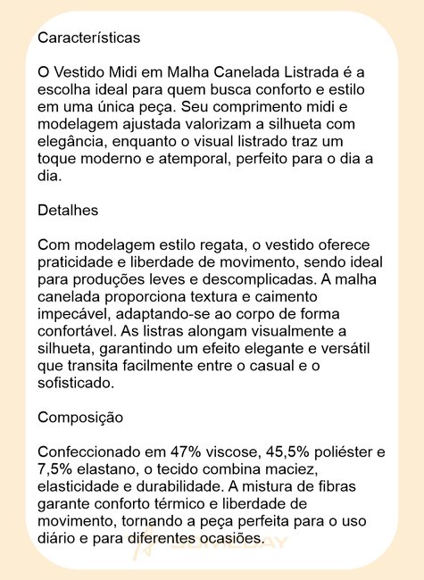 vestido midi em malha canelada listrada