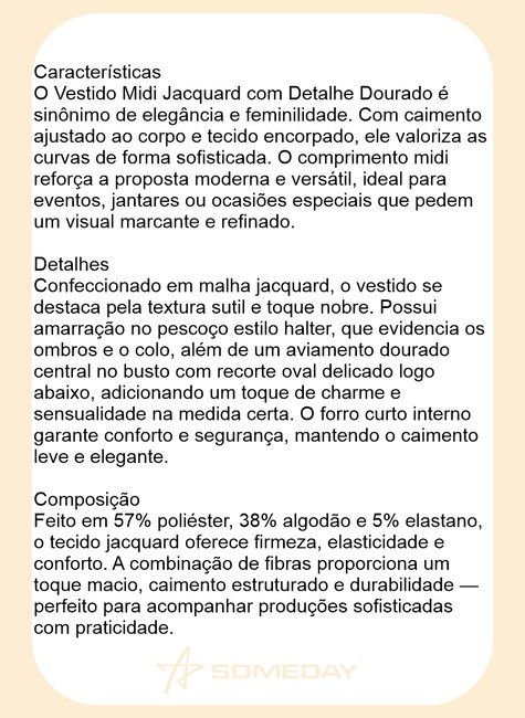 vestido midi tule jacquard com aviamento dourado