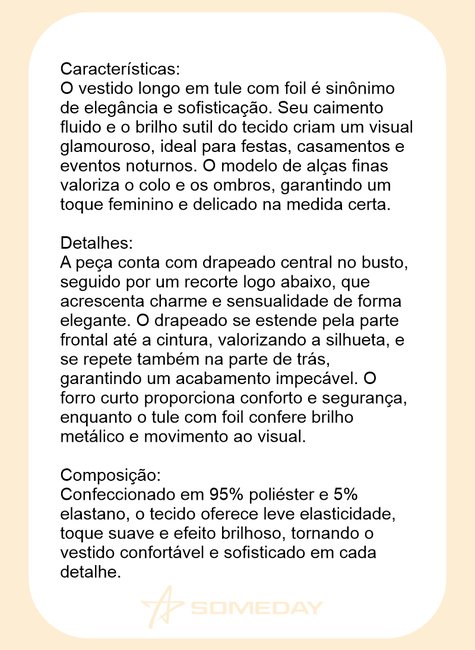 vestido longo de festa em tule com foil e drapeado frontal