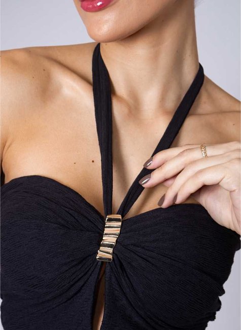 vestido midi tule jacquard com aviamento dourado 3