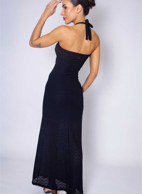 vestido midi tule jacquard com aviamento dourado 6