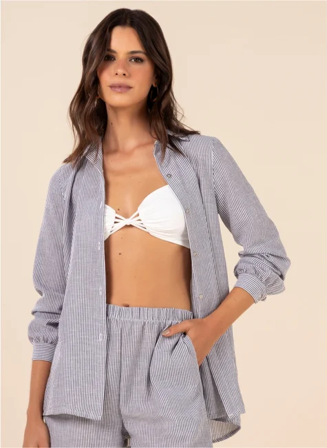 camisa listras minimalistas chic