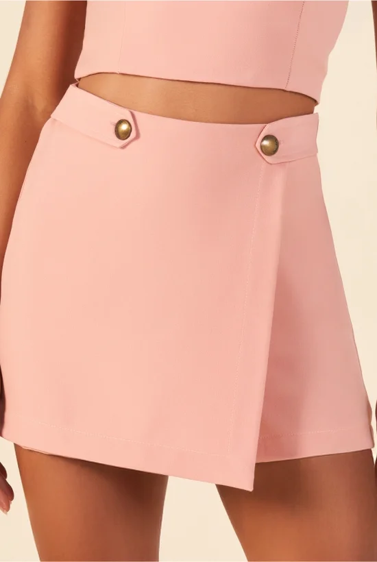 short saia de alfaiataria com ziper