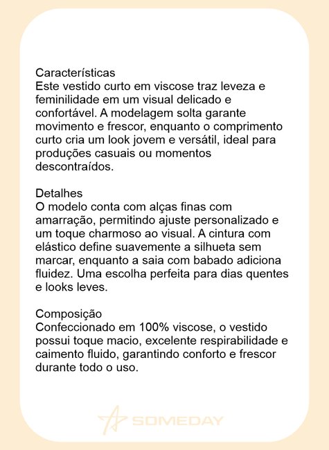 vestido curto com babado em viscose