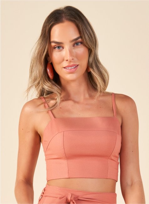 top em linho com alcas regulaveis