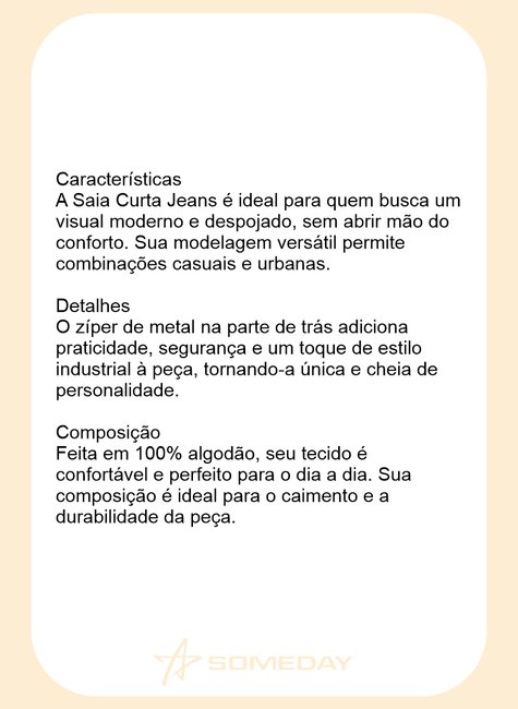 saia curta jeans