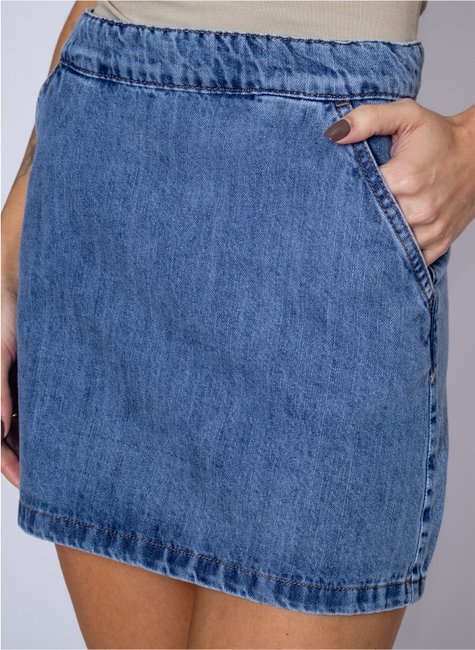 saia curta jeans