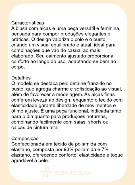 blusa com alcas e franzido