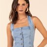 blusa jeans frente unica