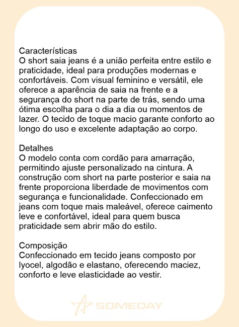 short saia jeans com amarracao