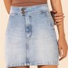 saia jeans com botoes frontais