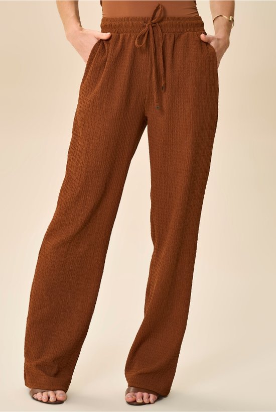 calca reta em malha texturizada